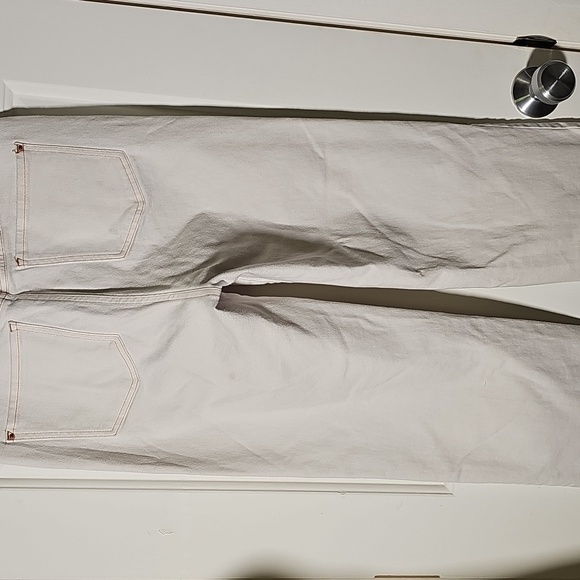 I.N.C. DENIM HIGH‎ RISEWIDE LEG CROP Women's Cream Jeans. 10/30. FRAYED HEM - Picture 6 of 11